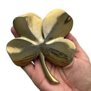 VTG Gold Lucky 4 Leaf Clover 1984 Gerity 24k Gold Plated Paperweight Ireland